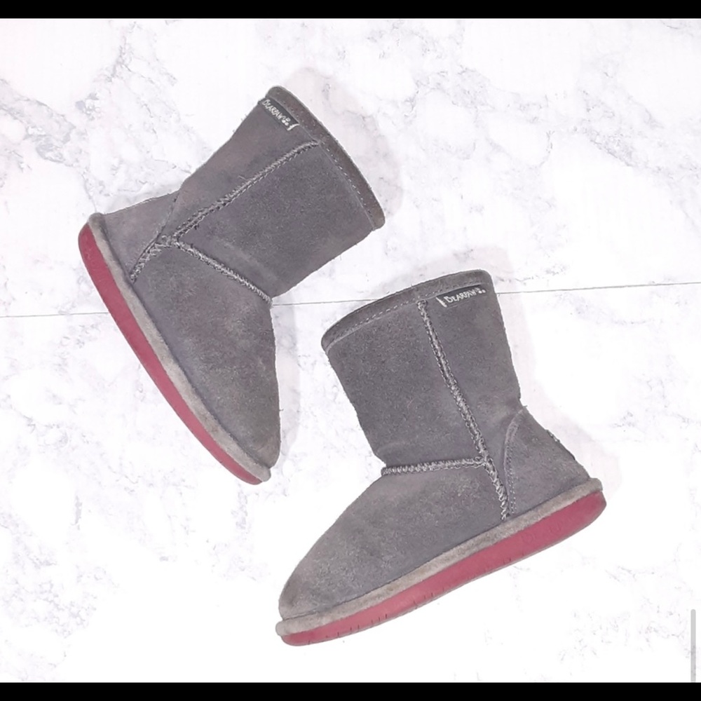 BearPaw | Grey Leather Todler Boots